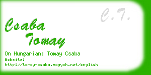 csaba tomay business card